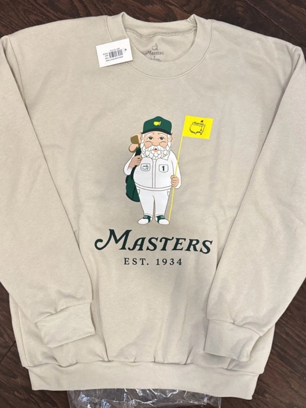 Masters 2026 Tournament Official - Gnome Beige Sweatshirt - Crewneck - Size L